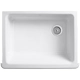 Whitehaven Farmhouse Undermount Apron Front Cast Iron 30 in. Self-Trimming Single Bowl Kitchen Sink in White - Super Arbor