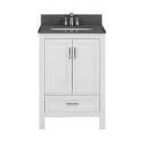 Scott Living Durham 24-in White Oak Single Sink Bathroom Vanity with Gray Engineered Stone Top