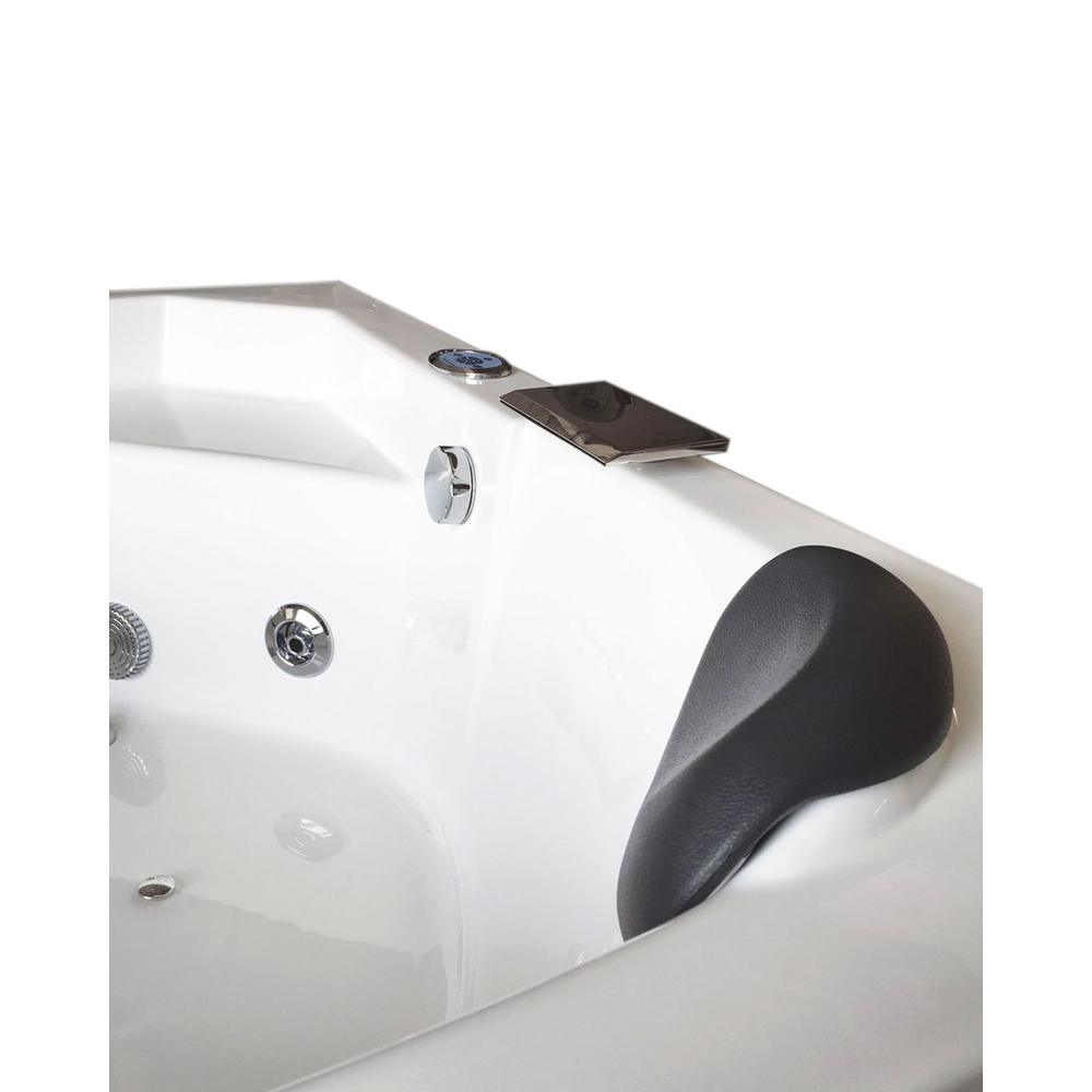 Ibiza with heater 59.05 in. Acrylic Center Drain Corner Alcove Whirlpool Bathtub in White - Super Arbor