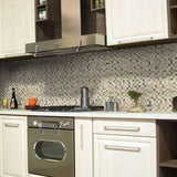 Jeffrey Court Emperador Mix 11.75 in. x 11.75 in. x 9 mm Honed Marble Mosaic Floor and Wall Tile