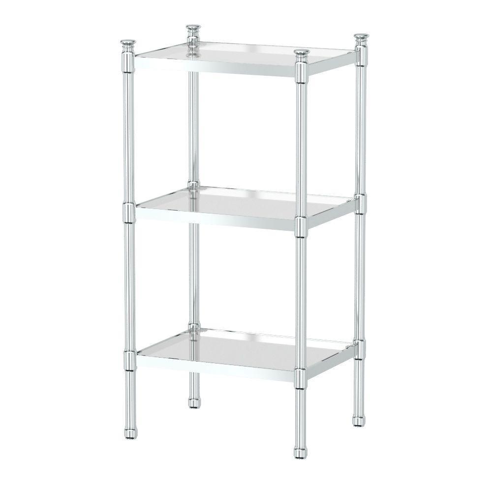 14.25 in. W x 28.25 in. H 3-Tier Rectangle Taboret in Satin Nickel - Super Arbor