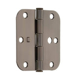 3-1/2 in. Antique Brass 5/8 in. Radius Security Door Hinges Value Pack (3-Pack)