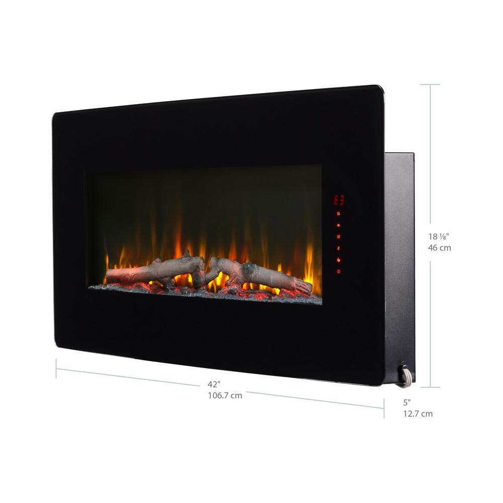 Winslow 42 in. Wall-Mount/Tabletop Linear Electric Fireplace in Black - Super Arbor