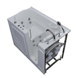 52.75 in. Walk-In Whirlpool Bathtub in White with 1.6 GPF Single Flush Toilet - Super Arbor