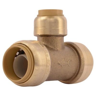 SharkBite 3/4-in Push-to-Connect x 3/4-in Push-to-Connect x 1/2-in dia Reducing Tee Push Fitting