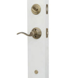 Plymouth Antique Brass Single Cylinder Deadbolt with Right Handed Accent Lever Door Handleset - Super Arbor