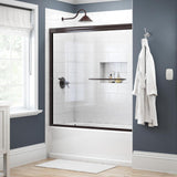 Simplicity 60 in. x 58-1/8 in. Semi-Frameless Traditional Sliding Bathtub Door in Chrome with Clear Glass - Super Arbor