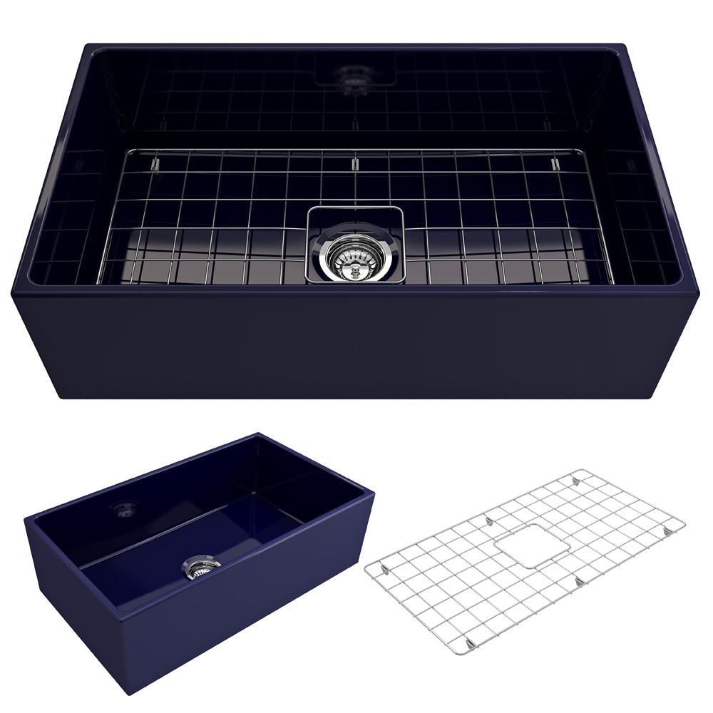 Contempo Farmhouse Apron Front Fireclay 27 in. Single Bowl Kitchen Sink with Bottom Grid and Strainer in White - Super Arbor