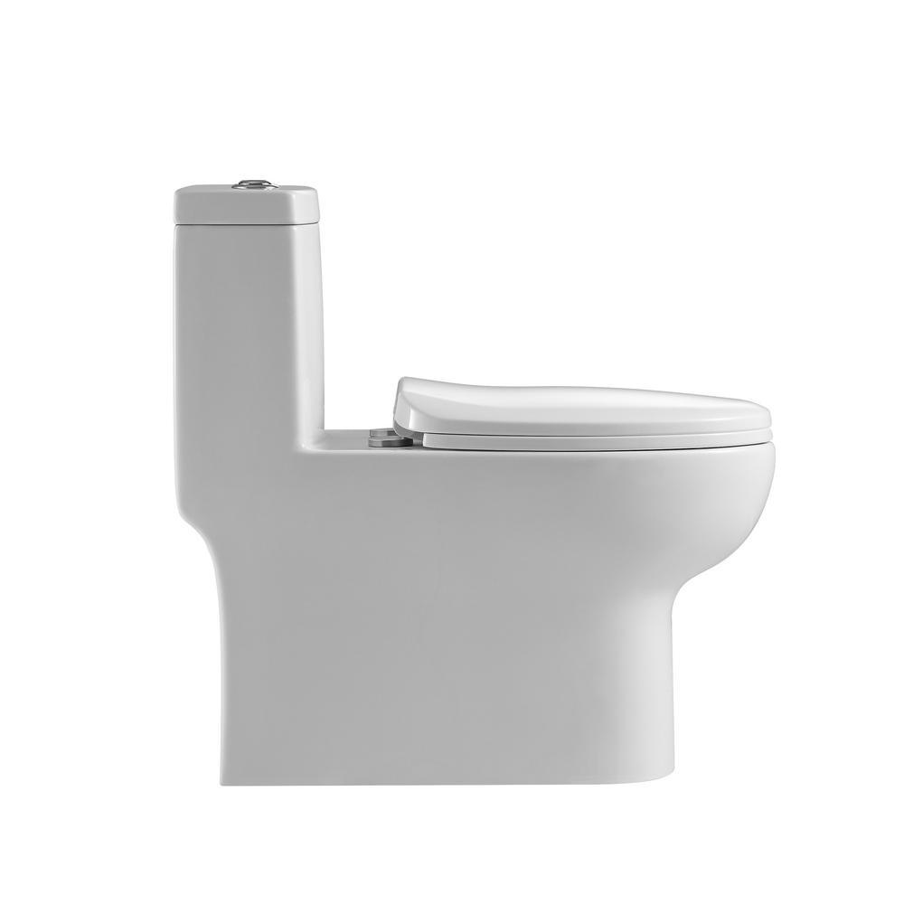 Dual Flush 1-piece 1.28/1.6 GPF Elongated One Piece Toilet with Soft Closing Seat - Super Arbor