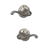 Schlage F51 Flair Flair Aged Bronze Reversible Keyed Entry Door Handle