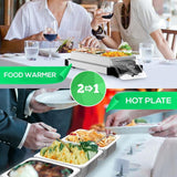 21.9 in. Stainless Steel Electric Food Warming Tray Buffet Server Hot Plate Food Warmer (3-Plate Tray Style)