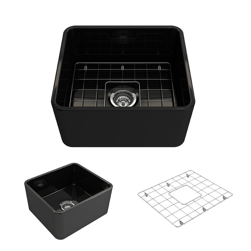 Classico Farmhouse Apron Front Fireclay 30 in. Single Bowl Kitchen Sink with Bottom Grid and Strainer in White - Super Arbor