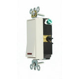 20 Amp Decora Plus Commercial Grade Single Pole Rocker Switch with Pilot Light, White - Super Arbor