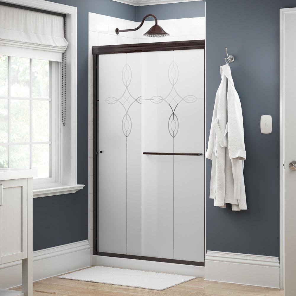 Simplicity 48 in. x 70 in. Semi-Frameless Traditional Sliding Shower Door in Chrome with Clear Glass - Super Arbor