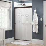 Simplicity 48 in. x 70 in. Semi-Frameless Traditional Sliding Shower Door in Chrome with Clear Glass - Super Arbor