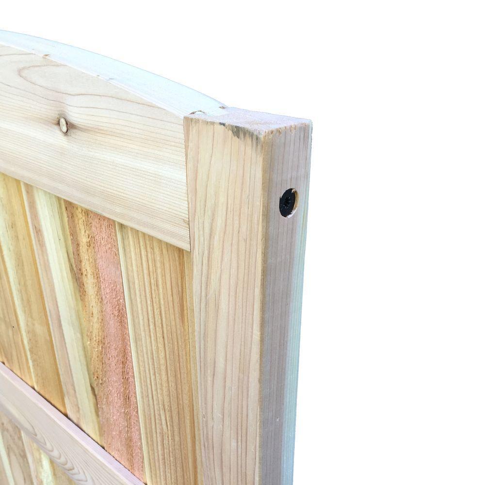 3 ft. x 6 ft. Western Red Cedar Arch Top Solid Lattice Fence Gate - Super Arbor