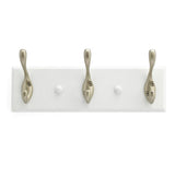 10 in. L White Board with Satin Nickel Hooks - Super Arbor