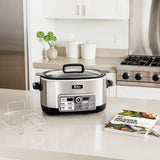 Auto-iQ 6 Qt. Silver Electric Multi-Cooker with Built-In Timer and Programmable Settings