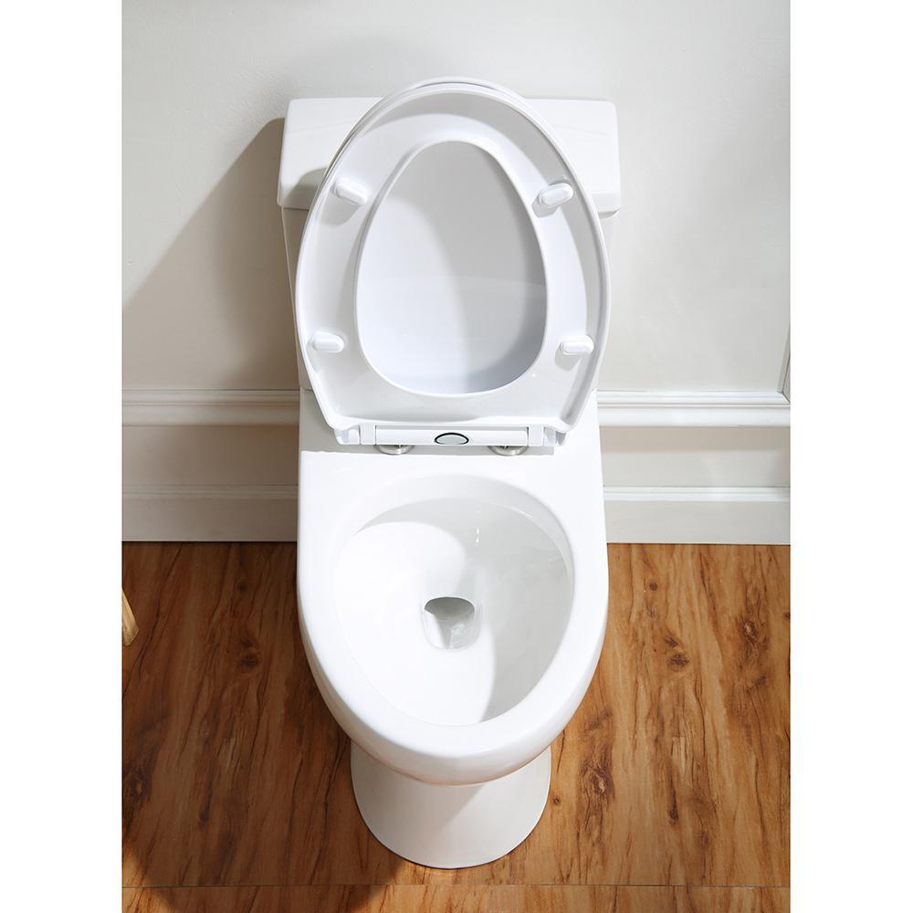 Beck 2-Piece 1/1.6 GPF Dual Flush Elongated Toilet in White, Seat Included - Super Arbor