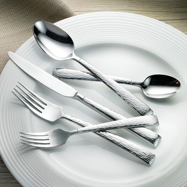 20-Piece Brocade Hammered 18/0 Stainless Steel Flatware Set (Service for 4)