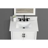 37 in. W x 22 in. D x 0.75 in. H Quartz Vanity Top in Carrara White with White Basin - Super Arbor