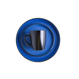 32-Piece Casual Blue and Black Stoneware Dinnerware Set (Set for 8)