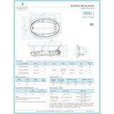 Ariel I 60 in. Acrylic Reversible Drain Oval Drop-In Soaking Bathtub in Biscuit