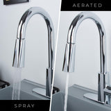 Complete 22.875 in. x 23.5 in. Grey 19 Gal. Utility Sink Set with Metal Hybrid Chrome High Arc Pull-Down Faucet - Super Arbor