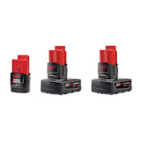 M12 12-Volt Lithium-Ion 6 Ah/4 Ah/2 Ah Extended Capacity Battery Packs (3-Batteries) - Super Arbor