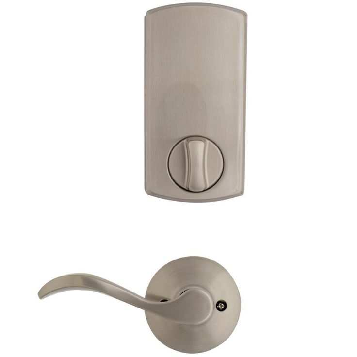 Castle Satin Nickel Electronic Single Cylinder Deadbolt with Naples Passage Lever Combo Pack