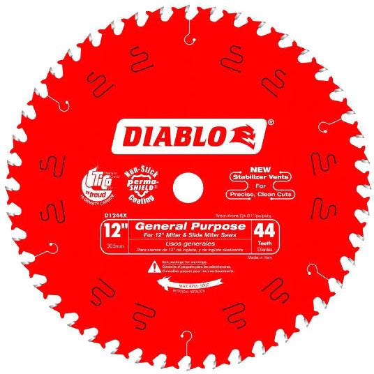 Diablo General Purpose Circular Saw Blade for Wood 12" 44 Teeth