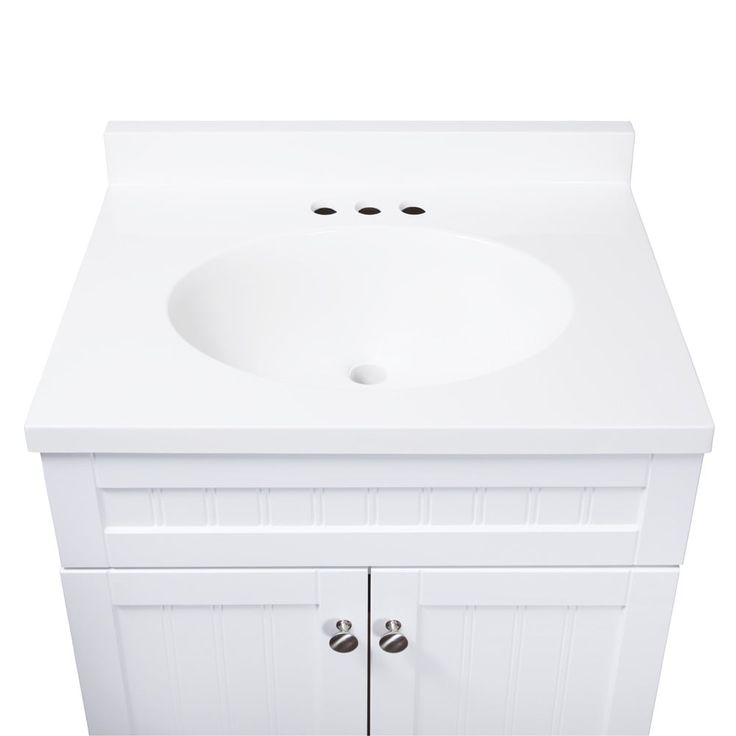 Style Selections Ellenbee 24-in White Single Sink Bathroom Vanity with White Cultured Marble Top