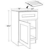 Home Decorators Collection Newport 18 in. W x 24 in. D x 34.5 in. H Assembled Plywood Base Kitchen Cabinet in Deep Onyx with Spice Soft Close LH