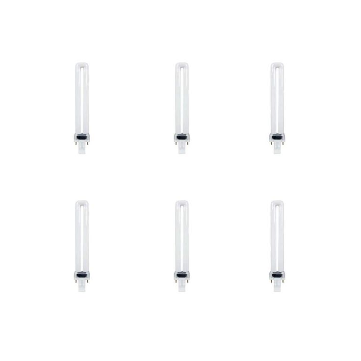 13-Watt Equivalent PL CFLNI Twin Tube 2-Pin Plug-in GX23 Compact Fluorescent CFL Light Bulb, Bright White 3500K (6-Pack)