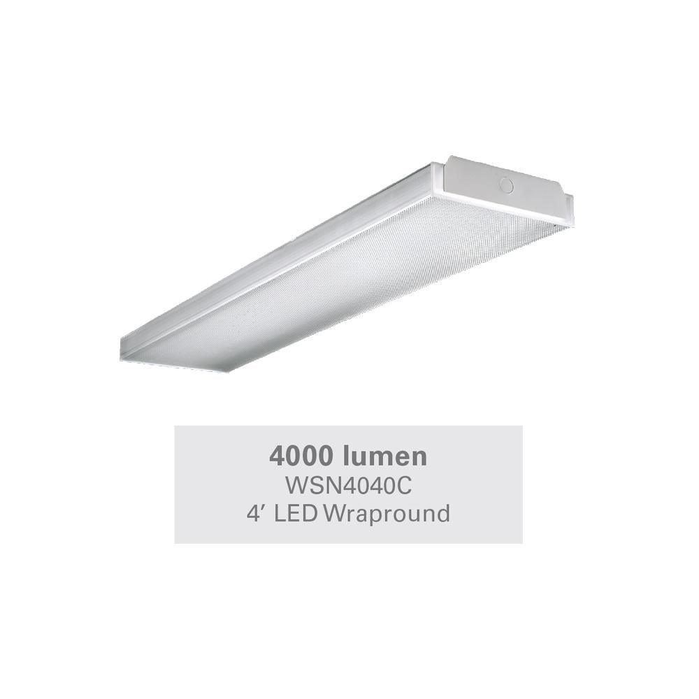 4 ft. 40-Watt White Integrated LED UNV Voltage Premium Wraparound Light - Super Arbor