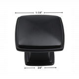 1-1/4 in. Matte Black Square Deco Cabinet Knobs (10-Pack) - Super Arbor