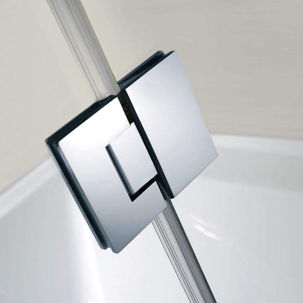 Mia 40 in. x 55 in. Semi-Framed Hinge Tub and Shower Door in Chrome and Clear Glass - Super Arbor