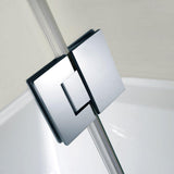 Mia 40 in. x 55 in. Semi-Framed Hinge Tub and Shower Door in Chrome and Clear Glass - Super Arbor