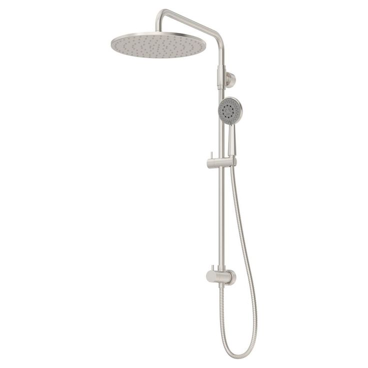 1-Spray 11.8 in. Dual Shower Head and Handheld Shower Head with Low Flow in Satin Nickel