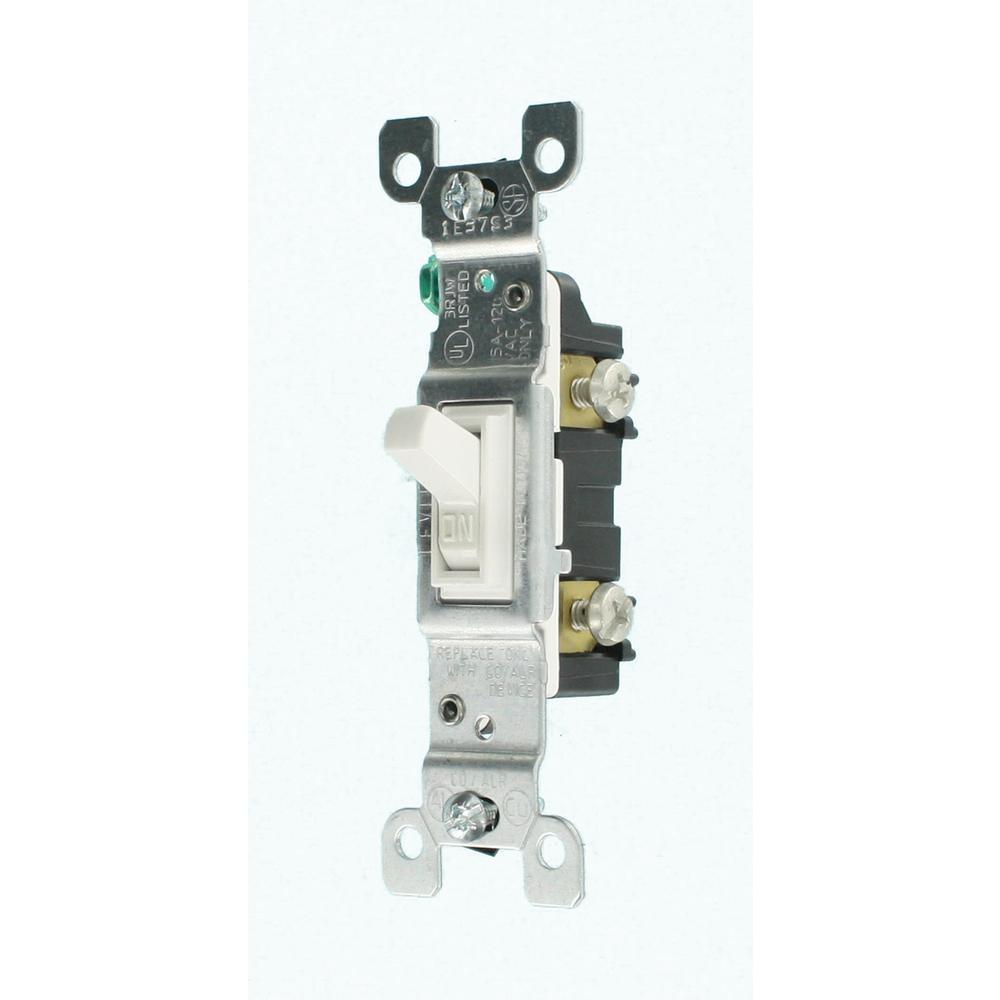 15 Amp CO/ALR AC Quiet Toggle Switch, White - Super Arbor