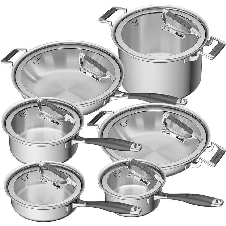 CookCraft by Candace 12-Piece Stainless Steel Cookware Set
