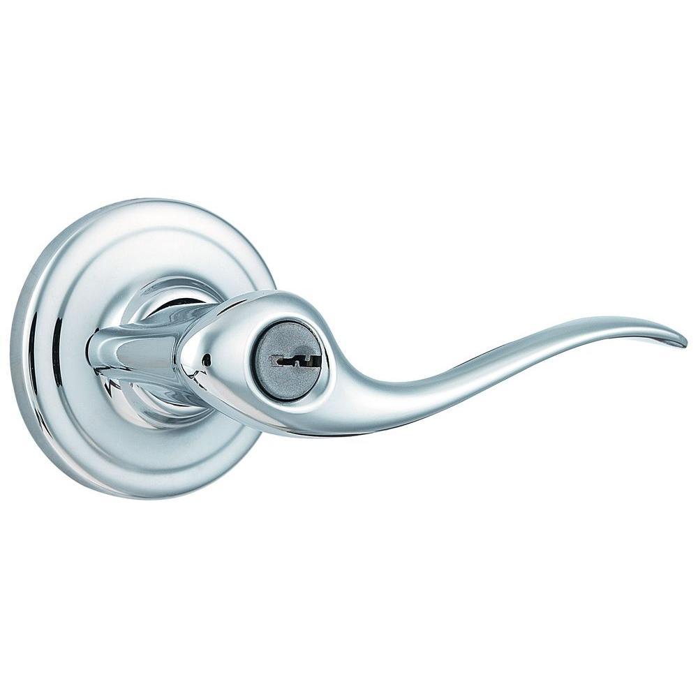Tustin Satin Nickel Entry Door Lever featuring SmartKey Security - Super Arbor