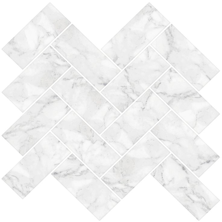 InHome Herringbone Carrara 10 in. x 10 in. Peel and Stick Resin Backsplash Tiles (4-Pack)