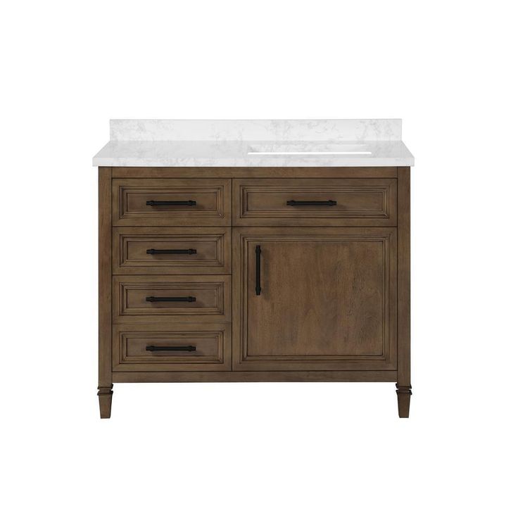 Aiken 42 in. W x 22 in. D Bath Vanity in White with Cultured Marble Vanity Top in White with white Basin