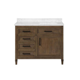 Aiken 42 in. W x 22 in. D Bath Vanity in White with Cultured Marble Vanity Top in White with white Basin