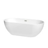 Brooklyn 60 in. Acrylic Flatbottom Bathtub in White with Matte Black Trim - Super Arbor