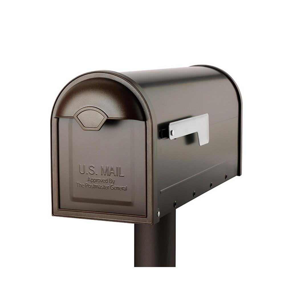 Winston Rubbed Bronze Post Mount Mailbox - Super Arbor