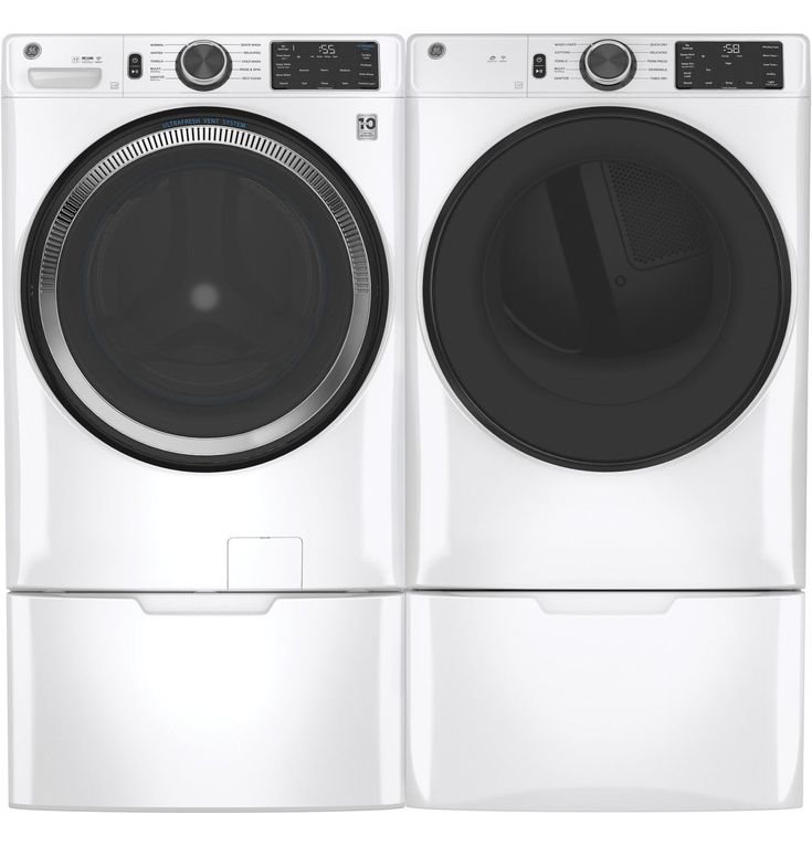 GE 32 in. 4.8 cu. ft. White Front Load Washing Machine with OdorBlock UltraFresh Vent System and Sanitize with Oxi
