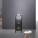 20 in. W x 12 in. D x 30 in. H Bathroom Vanity Cabinet Linen Cabinet with Three Drawers in Black - Super Arbor