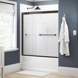 Lyndall 60 in. x 58-1/8 in. Semi-Frameless Traditional Sliding Bathtub Door in Chrome with Rain Glass - Super Arbor